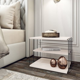 Hanah Home Mesa Lateral Lifon - Blanco y Negro